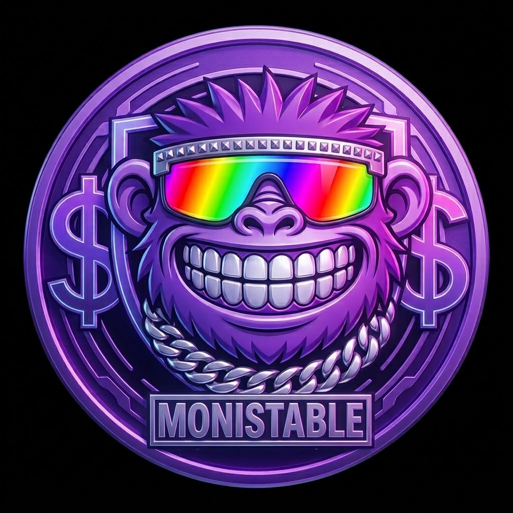 MONISTABLE purple monkey coin logo